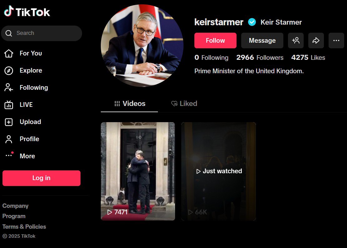 Стармер завел аккаунт в Tik Tok, чтобы быть ближе к избирателям и запостил туда Зеленского Стармер завел аккаунт в Tik Tok, чтобы быть ближе к избирателям и запостил туда Зеленского