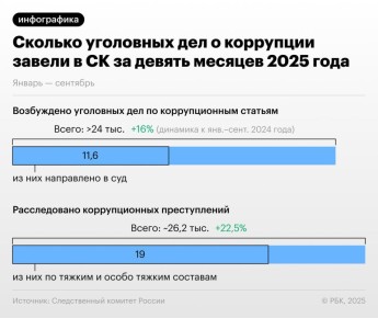 За первые девять месяцев 2025 года в России возбуждено свыше 24 тыс