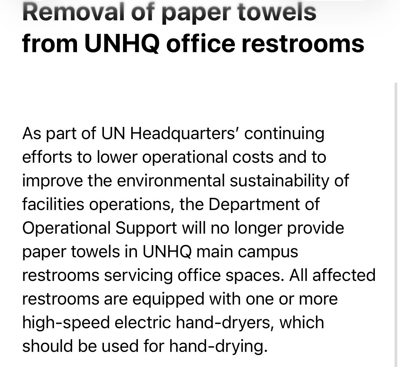 Валентин Богданов: В ООН затягивают пояса. Сообщается, что «в рамках продолжающихся усилий по снижению операционных расходов и повышению экологической устойчивости эксплуатации объектов департамент оперативной поддержки...