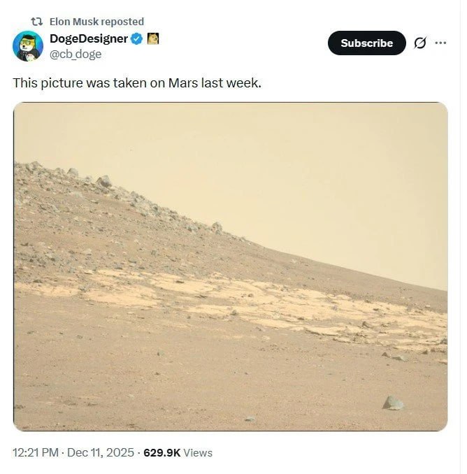 Новый снимок Марса показало NASA