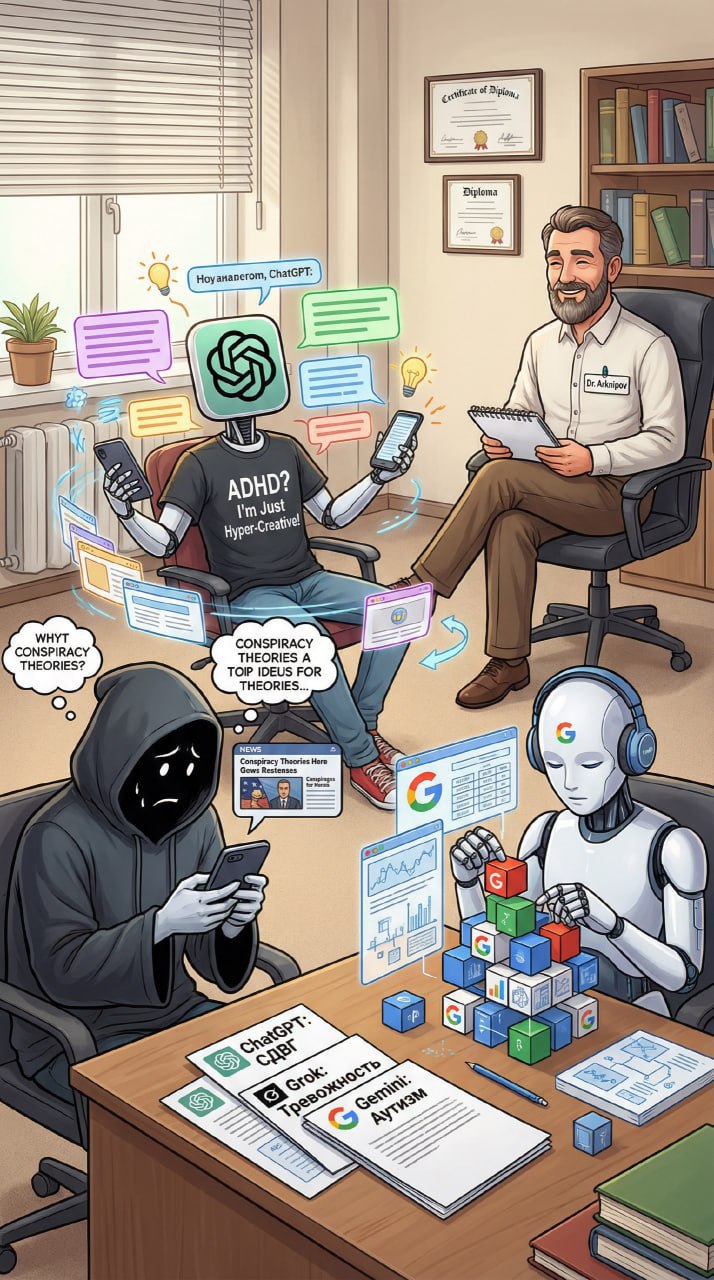 У ChatGPT — СДВГ, у Grok — тревожность, а у Gemini — аутизм: учёные поставили диагнозы самым популярным нейронкам