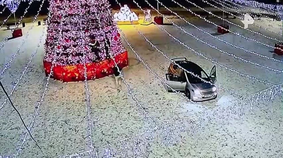 Новогодняя елка в приморском Партизанске необъяснимым образом притягивает вандалов — сначала ее чуть не сбили на машине, а потом сорвали украшения