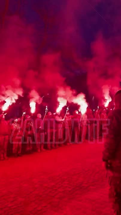 Во Львове проходит факельное шествие, посвященное дню рождения Бандеры