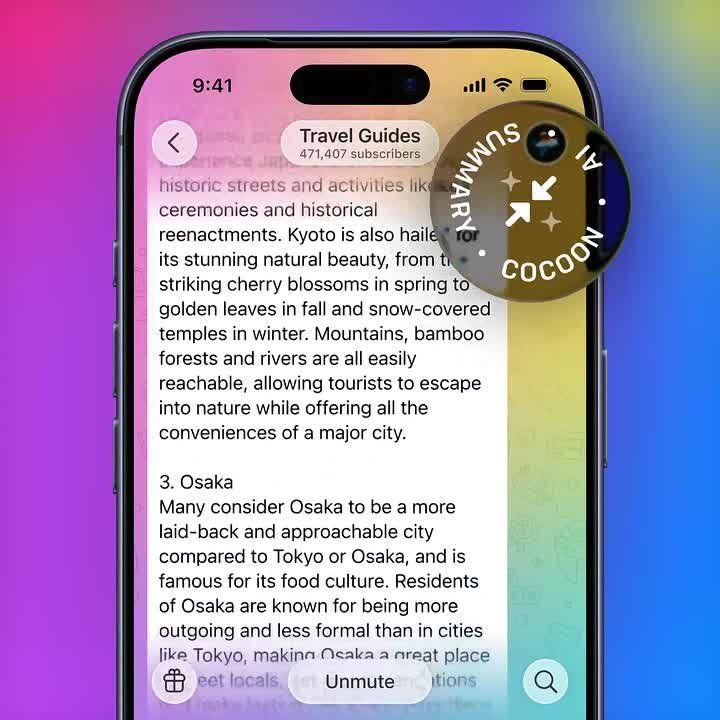 В Telegram официально добавили краткий пересказ постов при помощи ИИ