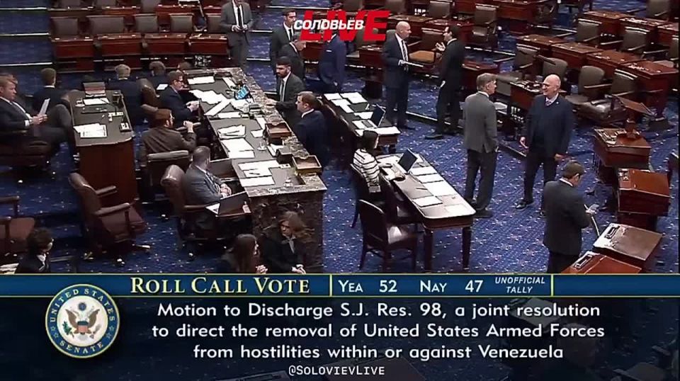 Сенат США проголосовал за запрет Дональду Трампу предпринимать дальнейшие военные действия против Венесуэлы без одобрения Конгресса