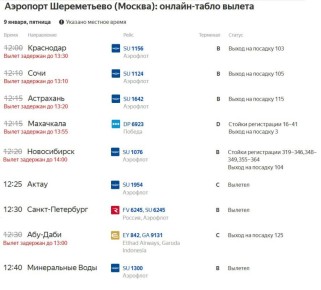 Уже 452 рейса, запланированных на сегодня, задержаны или отменены в аэропортах Москвы из-за сильной метели