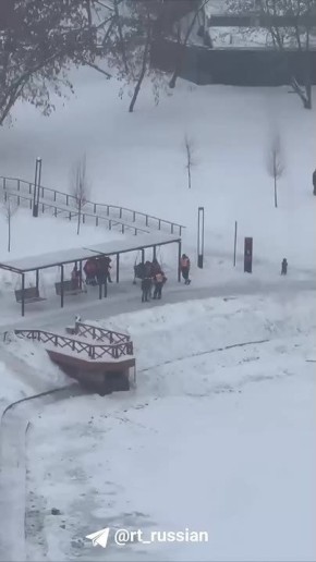 Некоторые московские коммунальщики смирились с неудержимым снегопадом, пишут в местных группах