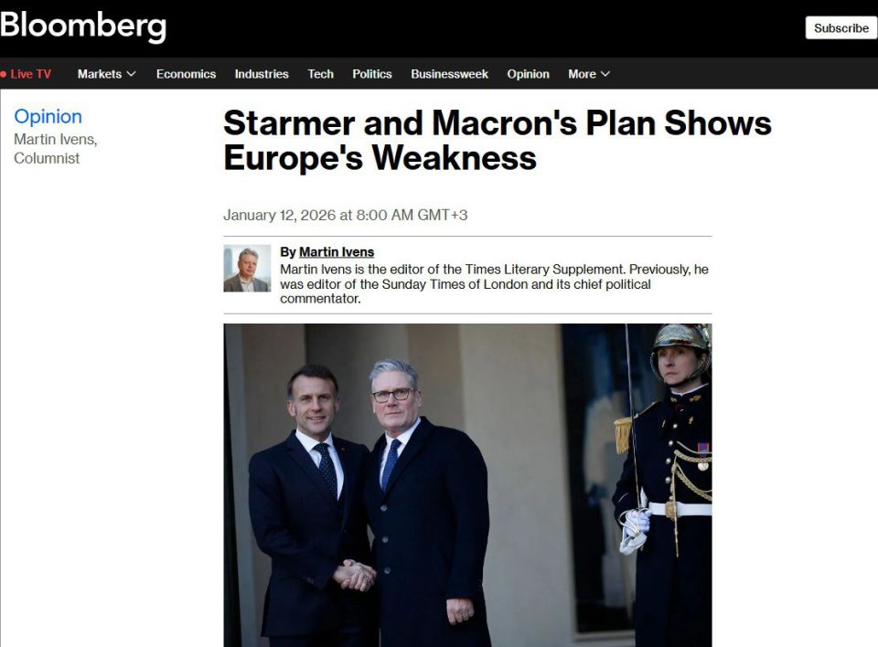 ‘Франко-британская инициатива по размещению миротворцев на Украине не заставит Путина дрожать от страха’ – Bloomberg