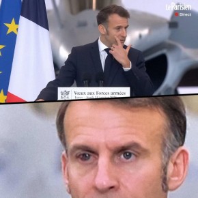 Макрон появился публике с залитым кровью глазом