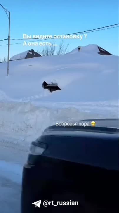 Остановка общественного транспорта превратилась в «бобровую нору», а дороги во дворах — в снежные траншеи