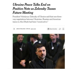 Киев обсуждал с США на переговорах в Абу-Даби идею размещения нейтральных миротворческих сил в Донбассе, пишет NYT