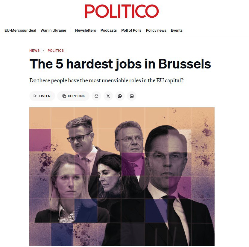 ‘Каллас в частном порядке жалуется, что Урсула фон дер Ляйен диктатор, но она мало что может с этим поделать’ – Politico продолжает писать о политической войне двух русофобок