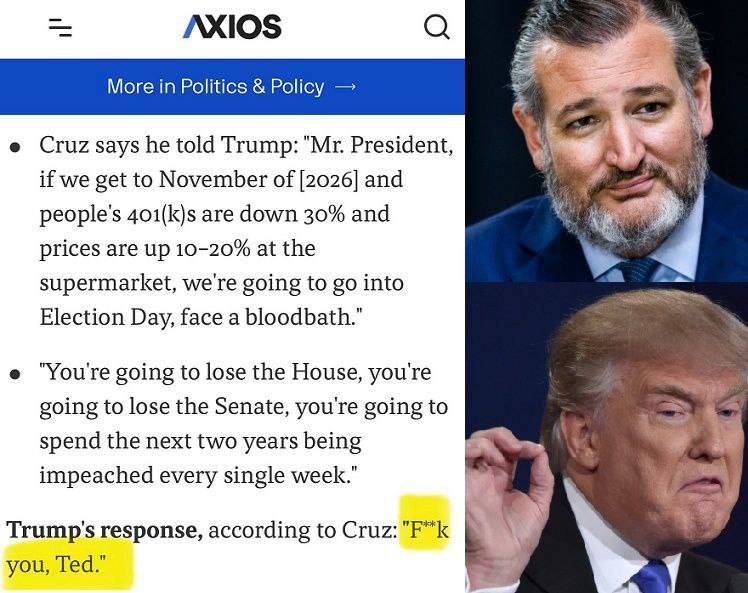 Андрей Клинцевич: Влиятельный сенатор-республиканец Тед Круз призвал Трампа сбавить обороты