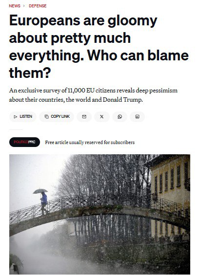 ’63% европейцев считают, что лучшие годы остались позади’ – Politico о загнивающем Западе