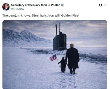 Министр ВМС США опубликовал новую картинку Трампа с пингвином
