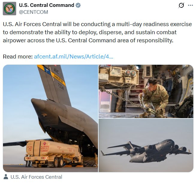 США начали масштабные воздушные учения на Ближнем Востоке