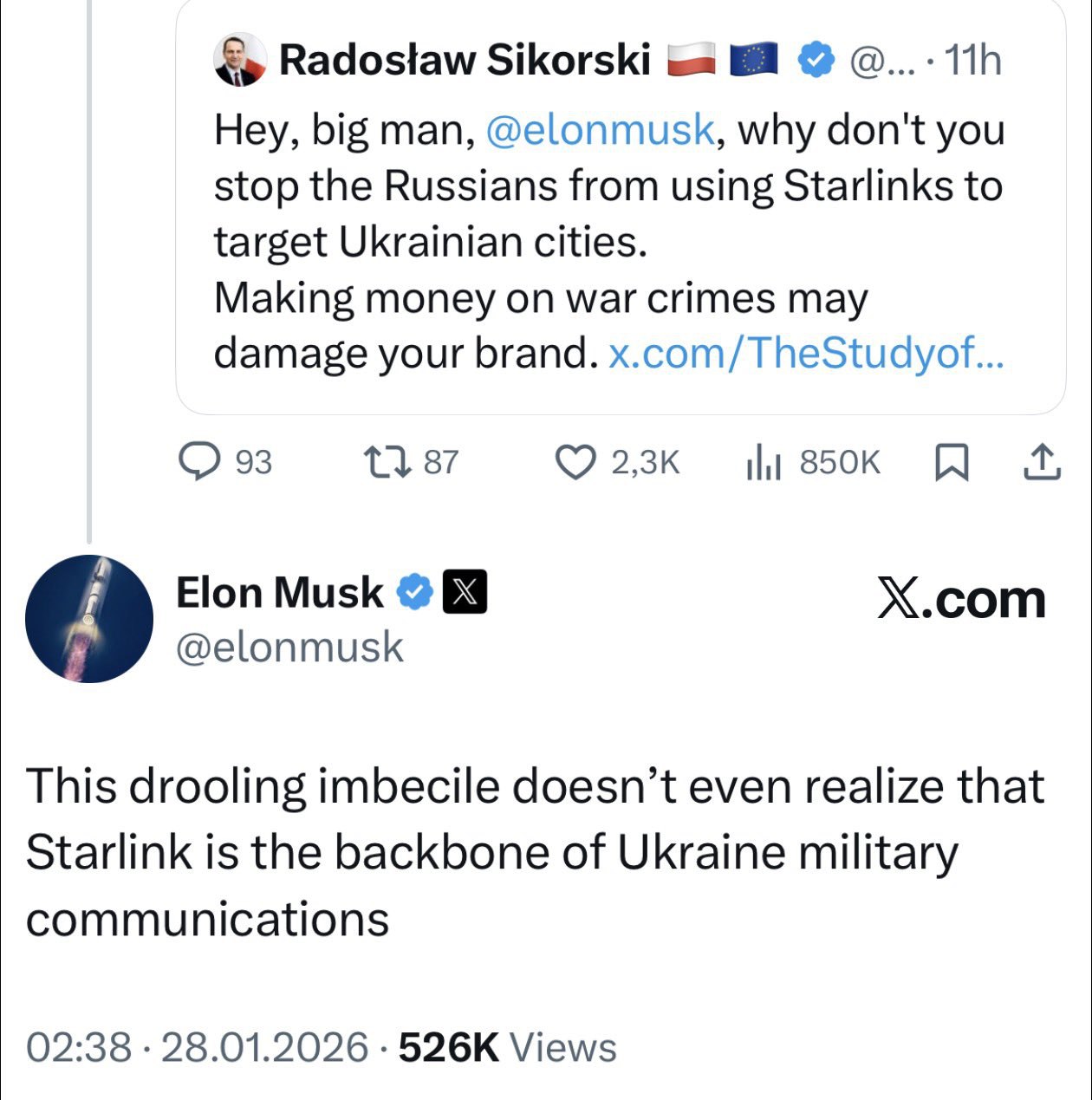 Глава МИД Польши Сикорский на самом деле оказался ‘слюнявым идиотом’