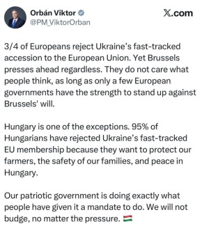 Брюсселю безразлично, что три четверти европейцев отвергают идею ускоренного вступления Украины в ЕС, отметил Орбан