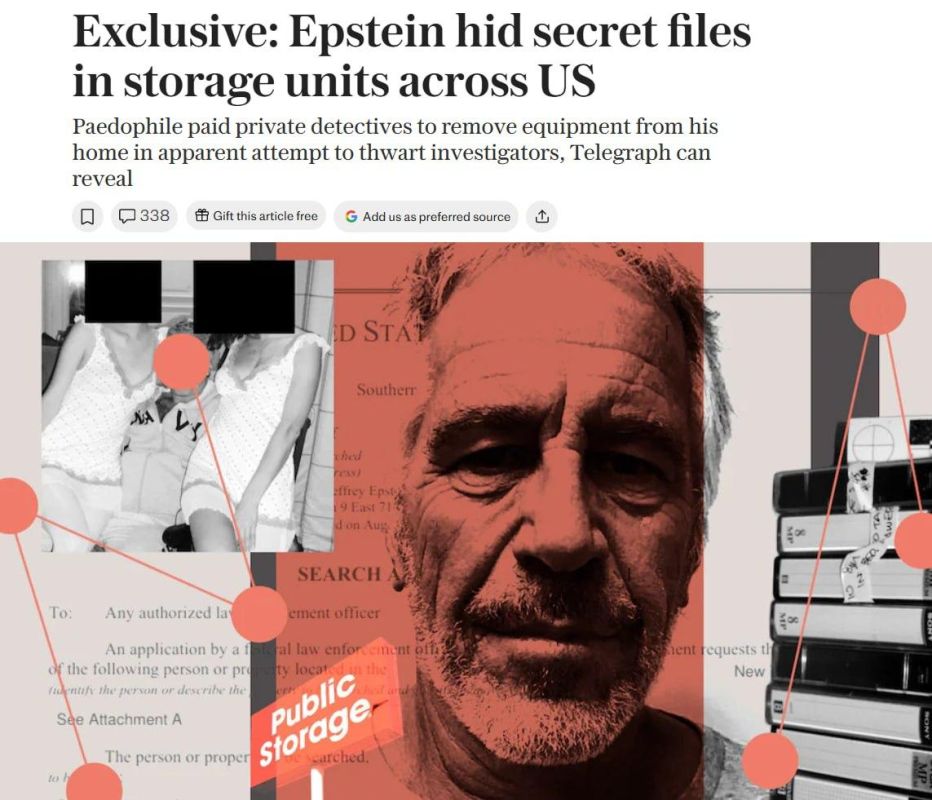 Эпштейн прятал компьютеры и фото в тайных складах в разных частях США, пишет The Telegraph
