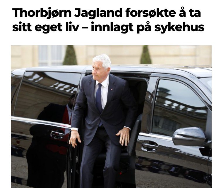 Бывший премьер Норвегии Турбьёрн Ягланд находится в больнице после попытки самоубийства из-за скандала с делом Эпштейна - iNyheter