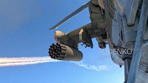 Андрей Руденко: Кадры боевой работы экипажа вертолёта Ми-28нм в зоне СВО