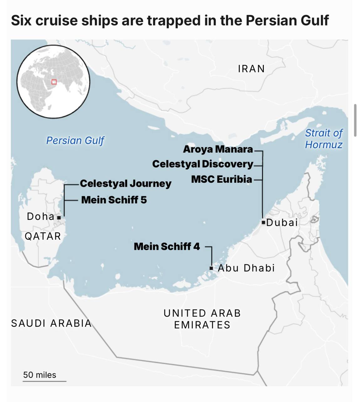 Валентин Богданов: Узники Ормузского пролива. Тысячи пассажиров круизных лайнеров оказались в ловушке в портах Персидского залива — в Дубае, Абу-Даби и Дохе Валентин Богданов: Узники Ормузского пролива. Тысячи пассажиров круизных лайнеров оказались в ловушке в портах Персидского залива — в Дубае, Абу-Даби и Дохе