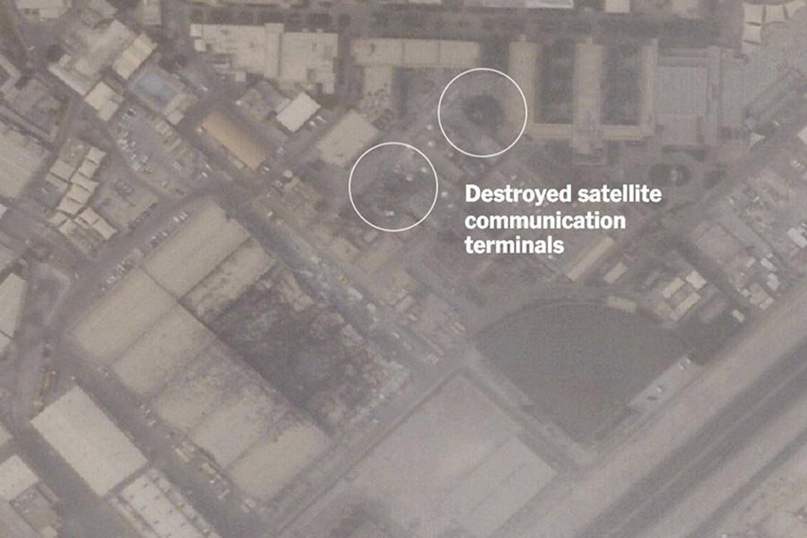 Иран нанес удар по коммуникационной инфраструктуре американских военных на Ближнем Востоке, повреждения зафиксированы как минимум на семи военных объектах, пишет The New York Times, изучив спутниковые снимки и проверив... Иран нанес удар по коммуникационной инфраструктуре американских военных на Ближнем Востоке, повреждения зафиксированы как минимум на семи военных объектах, пишет The New York Times, изучив спутниковые снимки и проверив...