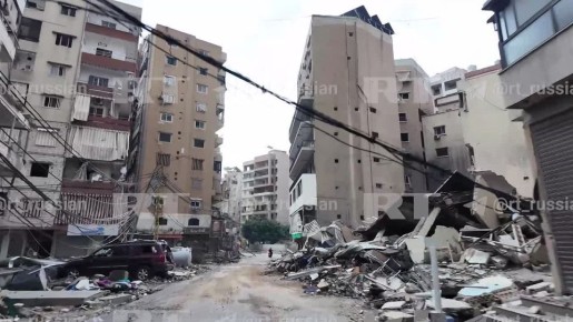 Руины вместо домов, дым и оборванные линии электропередачи