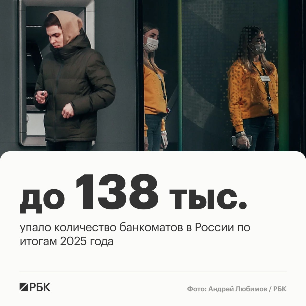 Количество банкоматов в России по итогам 2025 года сократилось на 5,9 тыс
