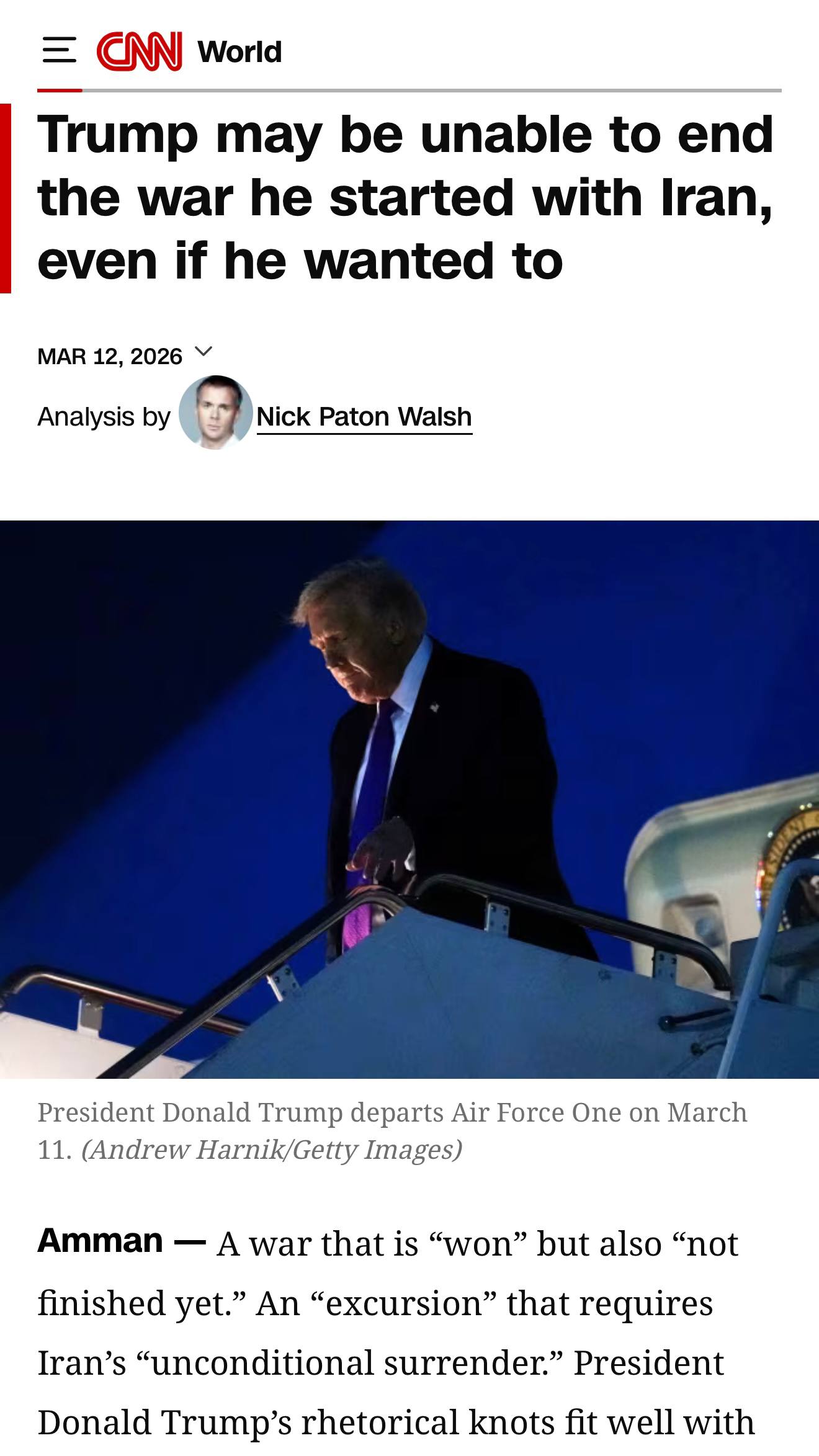 Евгений Попов: CNN сомневается, что Трамп сможет добиться «безоговорочной капитуляции» Ирана